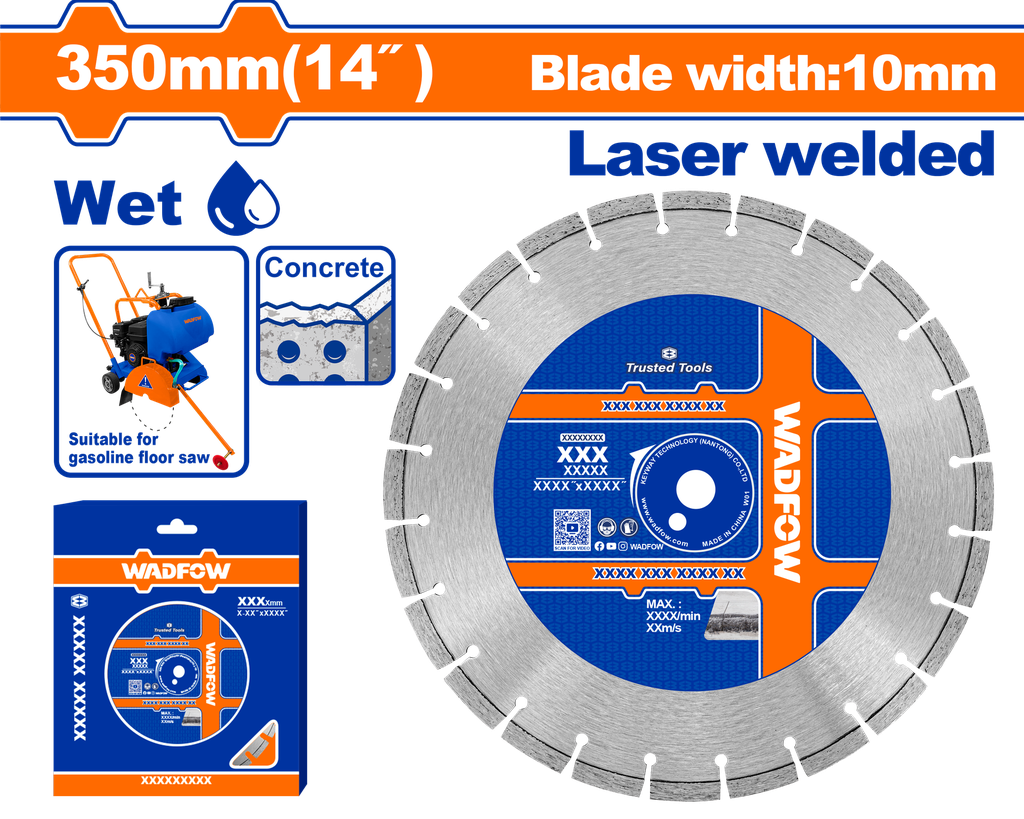 WDF - WDC3502 - Disque diamant beton pour scie à sol Ø350x25.4mm