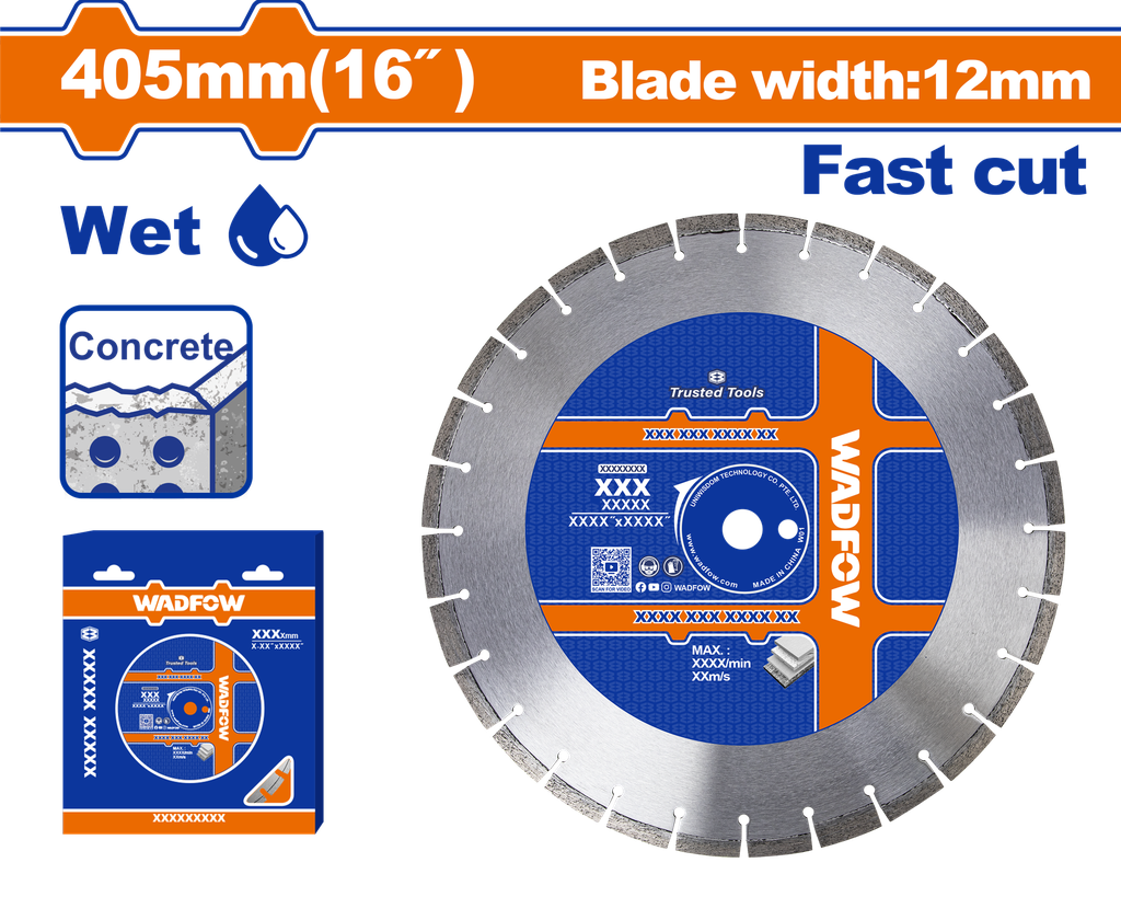 WDF - WDC7502 - Disque diamant beton pour scie à sol Ø405x25.4mm