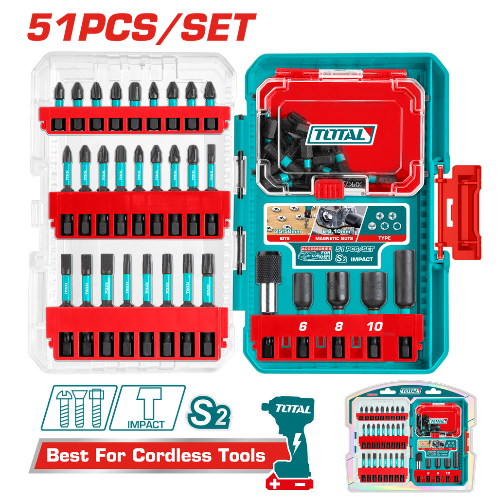 TOTAL - TACSDL25106 - Jeu d'embouts 51 pcs