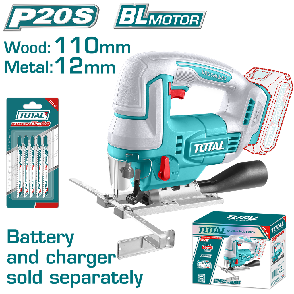 TOTAL - TJSLI1008 - Scie sauteuse sans fil 20V