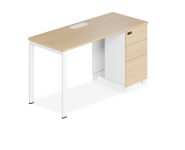 LYRA Station de travail 1 place avec 3 tiroirs- Chene 1400X600X750
