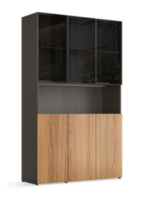 LIDO/LYRA Rangement Vitre 1200X420X2000 Noyer GRIS