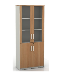 LIDO/LYRA Rangement Vitre 800X400X1966 Chene Gris