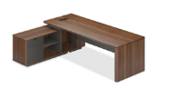 MELLOW Bureau 2400X1800X760-Gauche-Noyer Gris