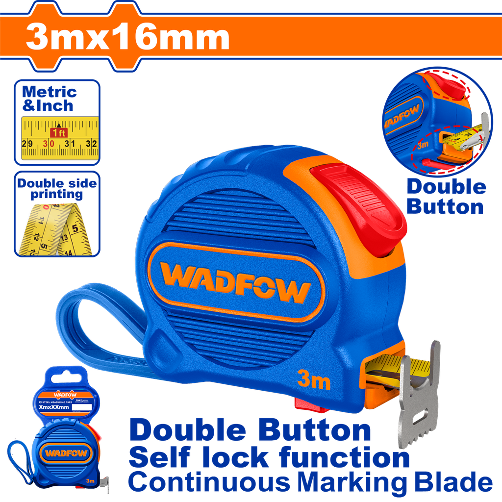 WDF - WMT2210 - Ruban à mesurer en acier 3mx16mm