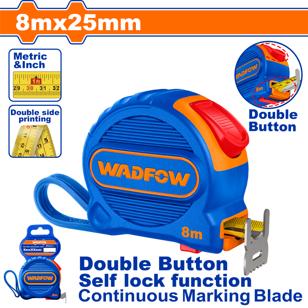 WDF - WMT2240 - Ruban à mesurer en acier 8mx25mm