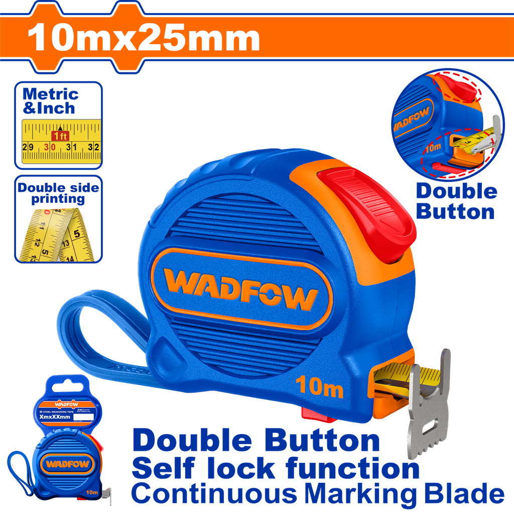 WDF - WMT2250 - Ruban à mesurer en acier 10mx25mm