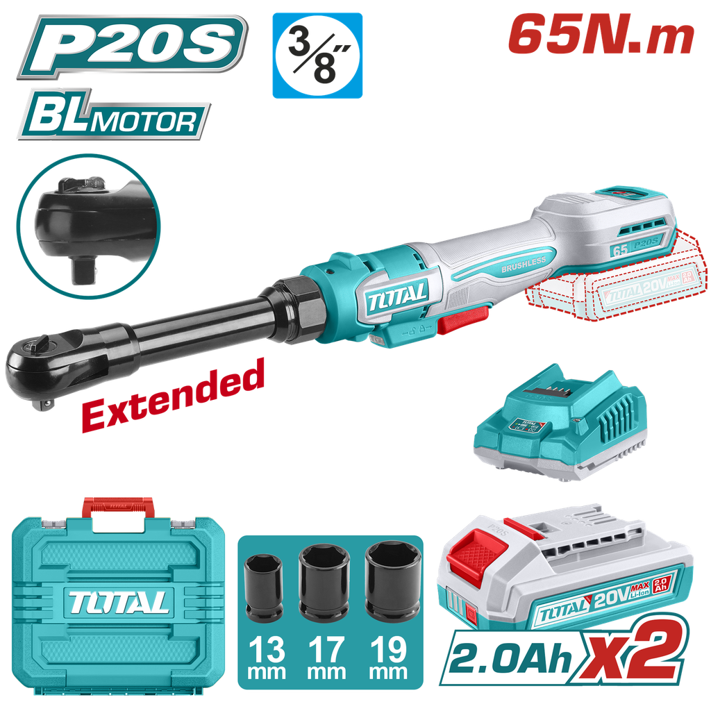 مفتاح كرك كهربائي لاسلكي 3/8" - 20V 65Nm
