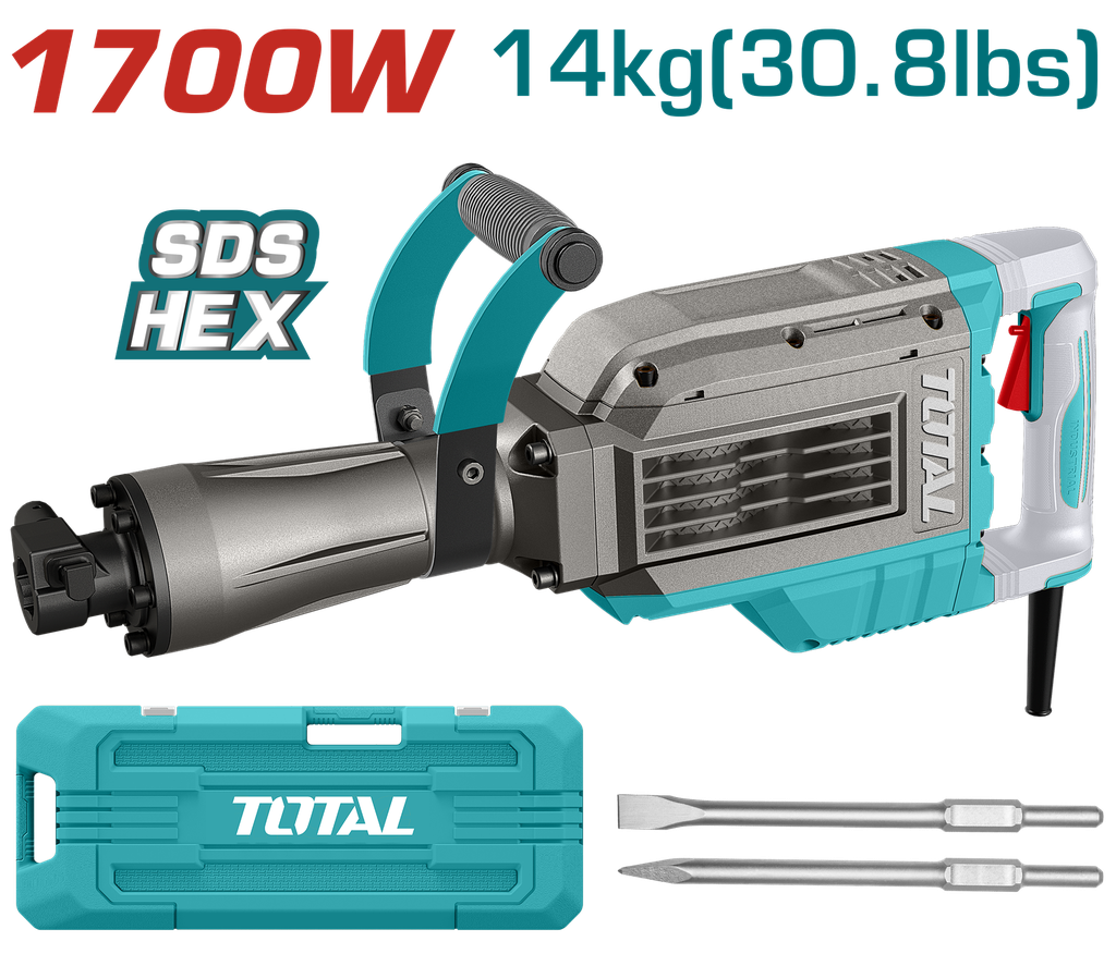 TOTAL - TH217088 - Marteau Piqueur 1700W 14kg Force d'impact: 60J