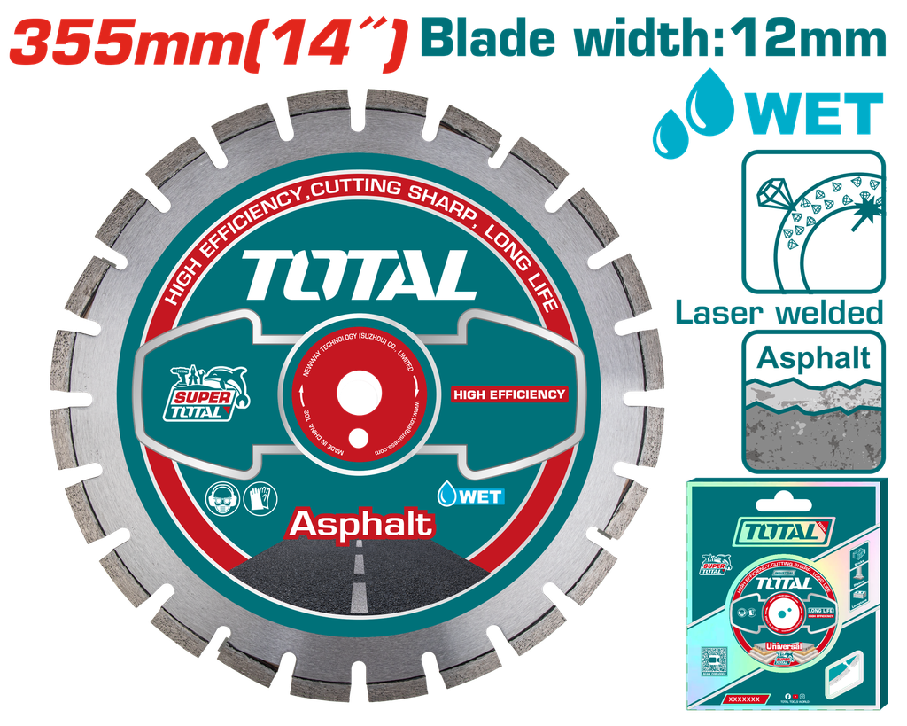 TOTAL - TAC2113553 - Disque diamant pour couper l'asphalte et le béton - Ø355mm