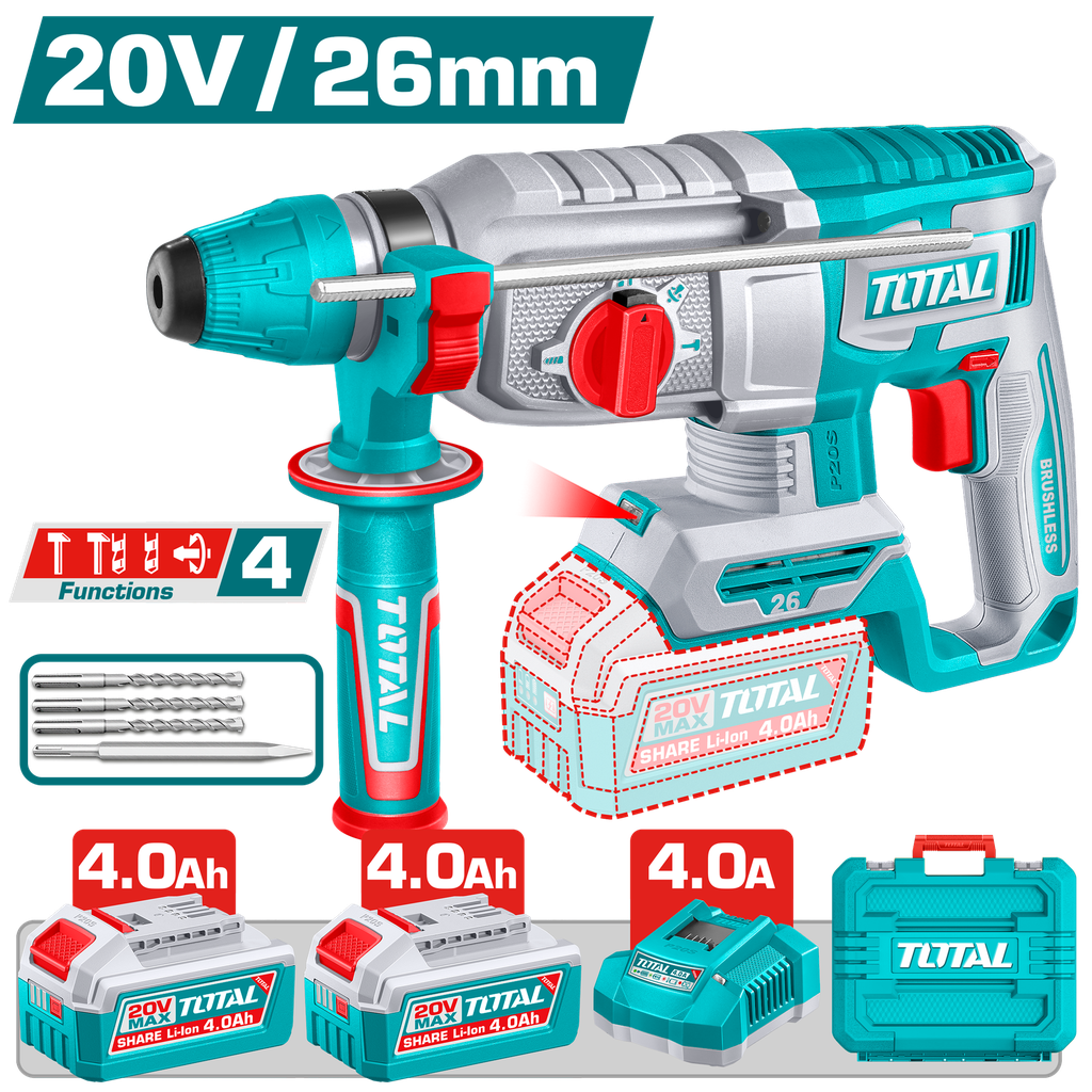 TOTAL - TRHLI262085 - Perforateur sds-plus 20V - Ø26mm