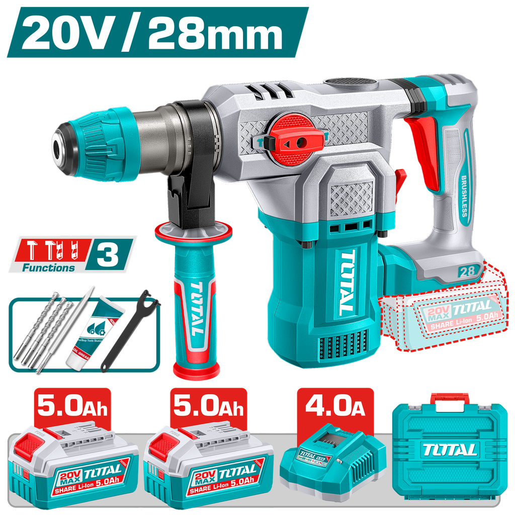 TOTAL - TRHLI202862 - Perforateur sds-plus 20V - Ø28mm