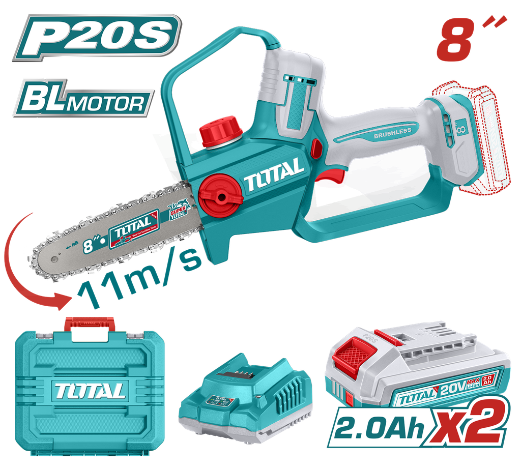 TOTAL - TGSLI20882 - Scie à chaîne sans fil 12" - 20V
