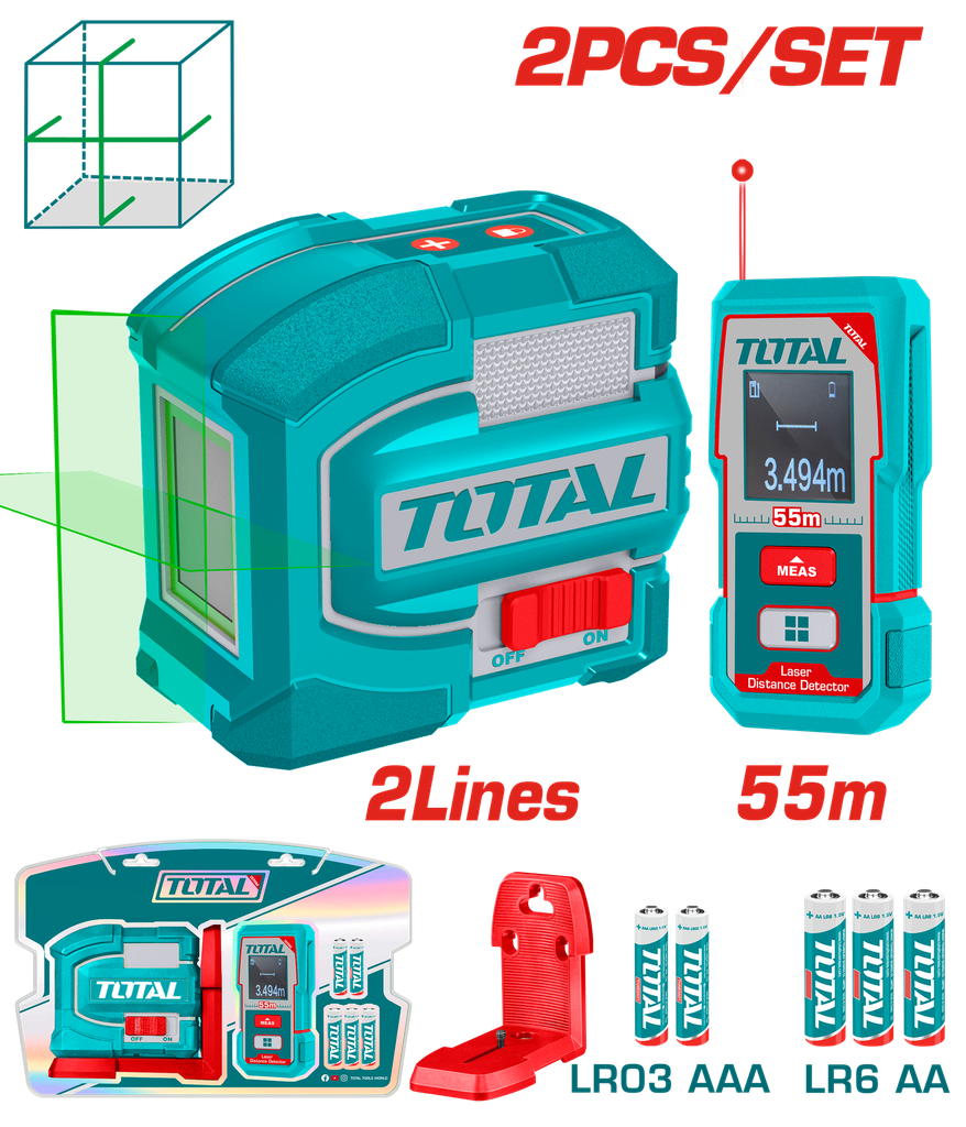 TOTAL - TLL260403 - Laser de ligne autonivelant 0-35m