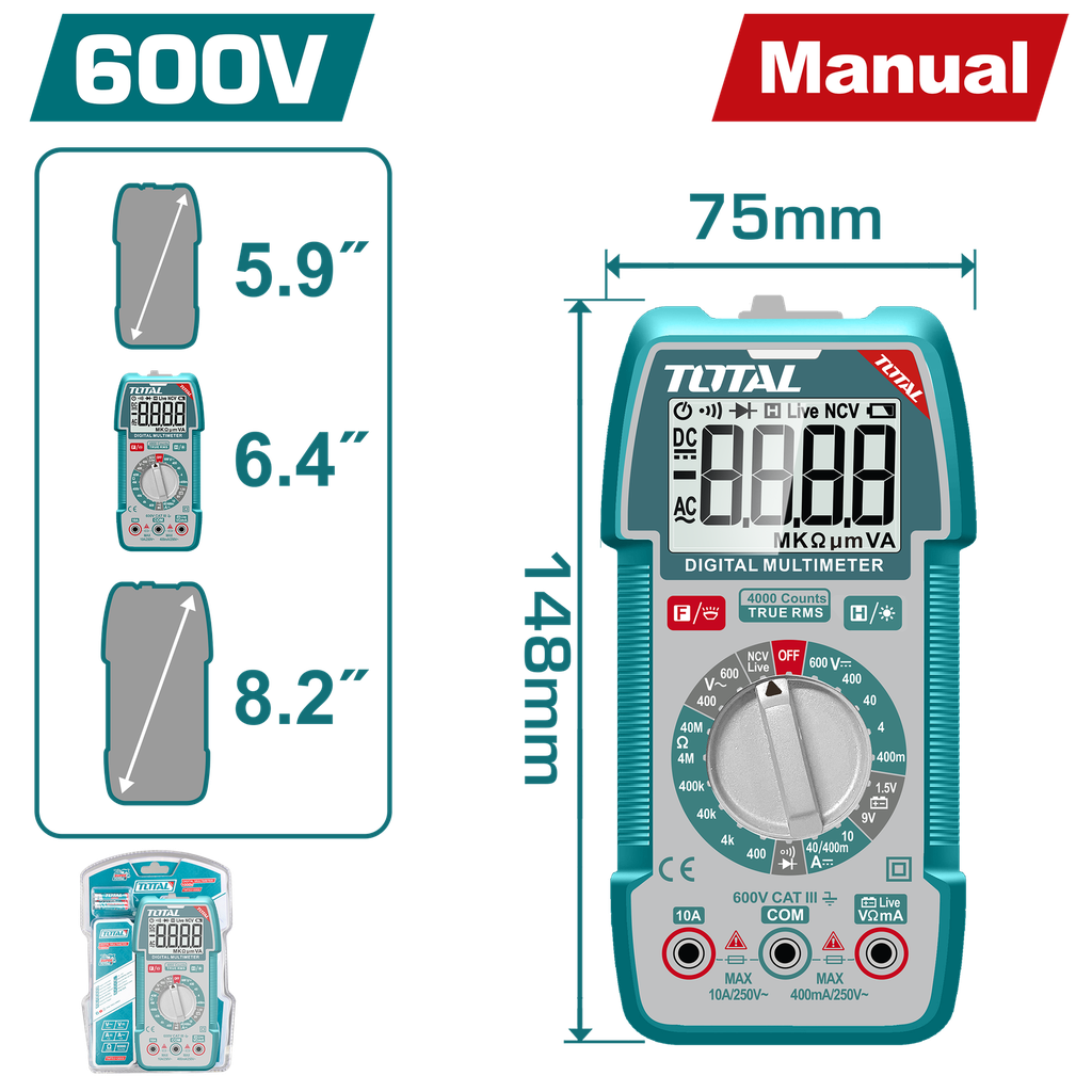TOTAL - TMT536002 - Multimètre 600V