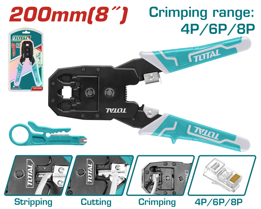 TOTAL - TMPC4468P - Pince à sertir - 200mm 8''
