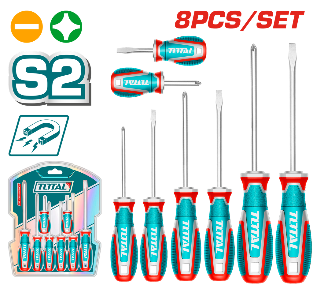 TOTAL - TKSDS0826 - Jeu de tournevis 8pcs
