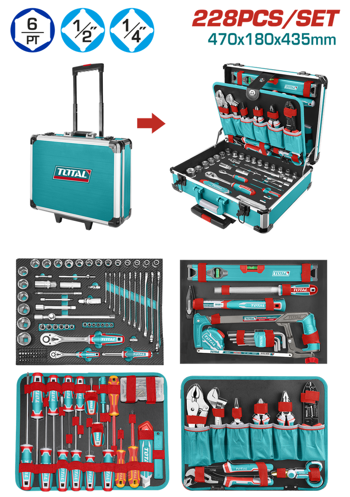 TOTAL - THKTHP62287 - Mallette à outils 228 pcs