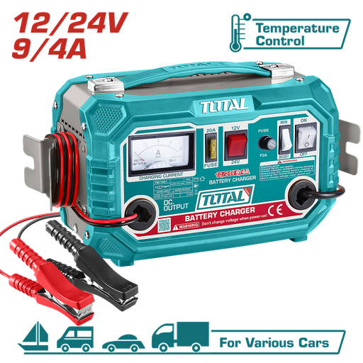 [TBC1601] TOTAL - TBC1601 - Chargeur de batterie 12-24V / 4-9A