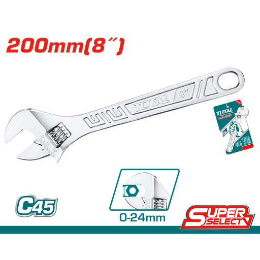 [THT101083] TOTAL - THT101083 - Clé à molette 8" - Ø0-24mm