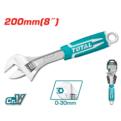 [THT101086] TOTAL - THT101086 - Clé à molette 8" - Ø0-30mm