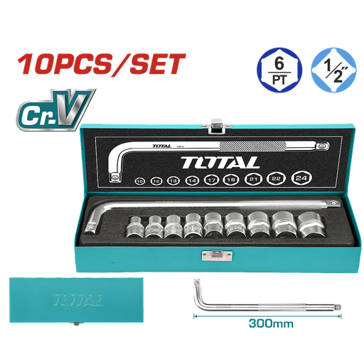 [THTL121101] TOTAL - THTL121101 - Coffret à douilles 1/2" 10Pcs