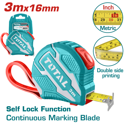 TOTAL - TMT126231 - Mètre à ruban 3x16mm