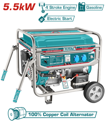 [TP155001] TOTAL - TP155001 - Groupe électrogène essence Puissance Max 5.5 kW - Puissance continue 5.0 kW