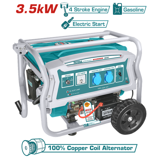 [TP135006E] TOTAL - TP135006E - Groupe électrogène essence Max 3.5 kW - Puissance continue 2.8 kW