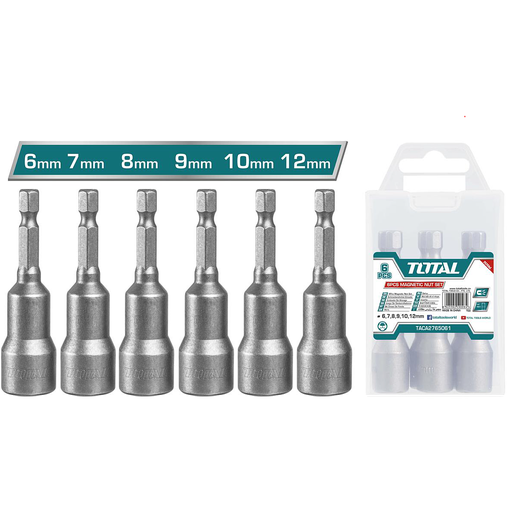 [TAC2765061] TOTAL - TAC2765061 - Jeu de embout écrou 6 pcs - de Ø6mm à 12mm