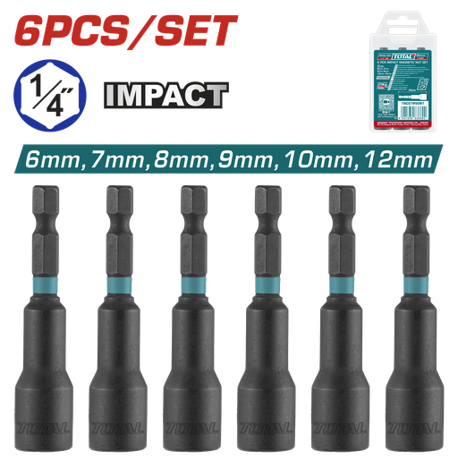[TAC2765061] TOTAL - TAC2765061 - Jeu de embout écrou 6 pcs - de Ø6mm à 12mm