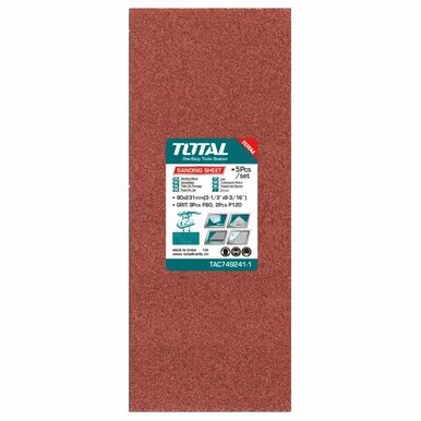 [TAC749241-1] TOTAL - TAC749241-1 Papier sable - 3pcs Ρ80 - 2pcs Ρ120 90x231mm