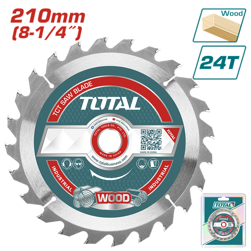 [TAC231521] TOTAL - TAC231521 - Disque bois - Ø210mm 24T - Arbre: 30mm 25.4mm et 16mm