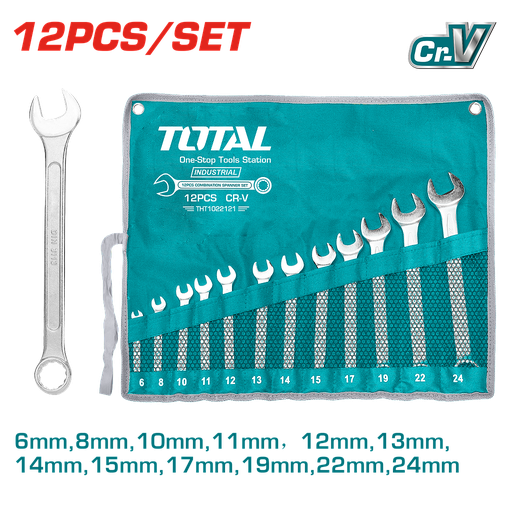 [THT1022121] TOTAL - THT1022121 - Jeu de 12 clés plates Ø6-24mm