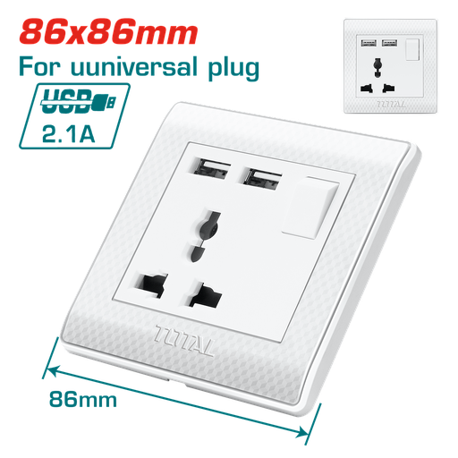 [THESST1116AUS] TOTAL - THESST1116AUS - Prise universelle avec 2 USB