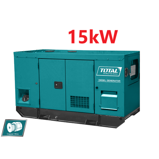 [TP2150K3] TOTAL - TP2150K3 - Groupe Diesel silencieux - Manuel - Max 31 A, 16.5 kW, 20.6 kVA - Continu 28A - 15 kW