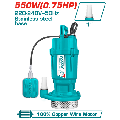 [TWP65506] TOTAL - TWP65506 - Pompe Submersible - 550W, 117L/min, 25m