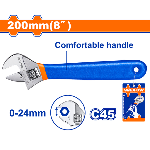 [WAW5108] WDF - WAW5108 - Clé à molette 8" - Ø0-24mm