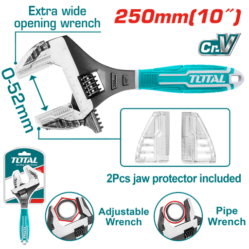 [THT10210G] مفتاح إنجليزي 2 في 1 10" - Ø0-45mm