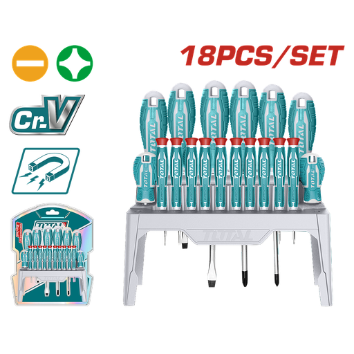[THT250618] TOTAL - THT250618 - Jeu de 18 tournevis et tournevis de précision