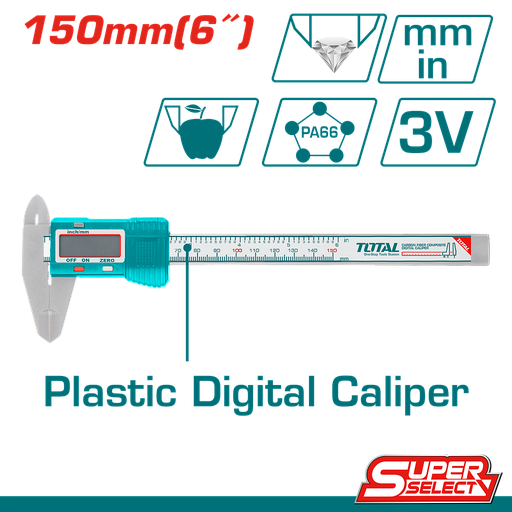 [TMT331501] TOTAL - TMT331501 - Pied à coulisse Digital 150mm - Plastique