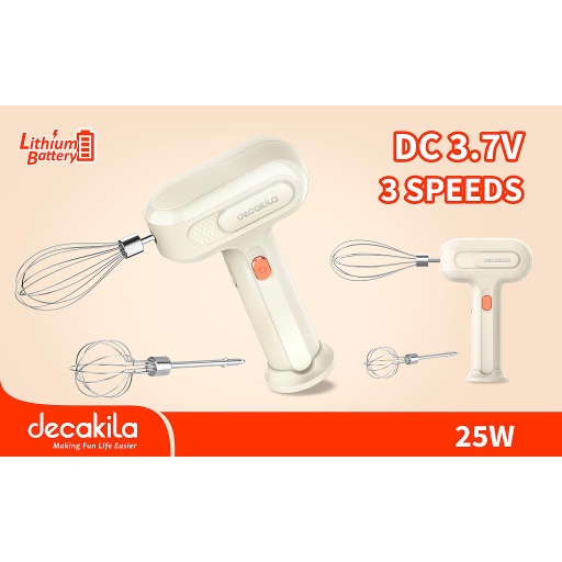 [KMMX018W] DECAKILA - KMMX018W - Batteur Électrique Sans Fil 3 vitesses - 25W