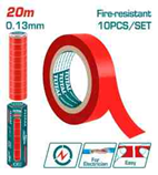 [THPET1012] TOTAL - THPET1012 - Ruban isolant rouge en PVC 20m