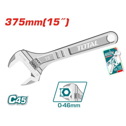 [THT1010153] TOTAL - THT1010153 - Clé à molette 15" - Ø0-45mm