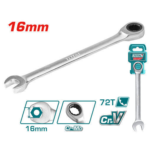[TCSPAR161] TOTAL - TCSPAR161 - Clé Plate à cliquet - Ø16mm