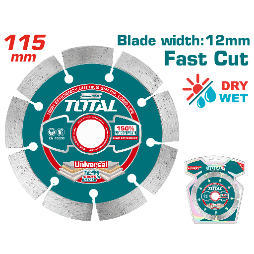 [TAC21111512] TOTAL - TAC21111512 - Disque diamant - Ø115mm (Largeur de lame 12mm)