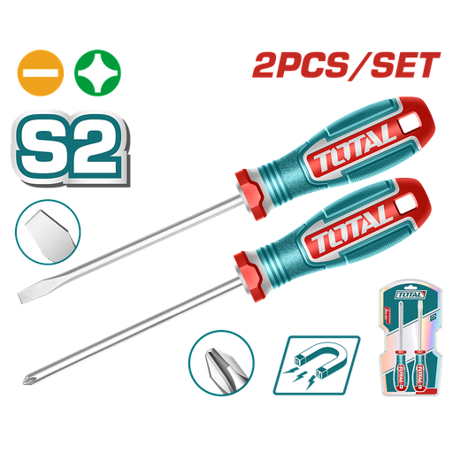 [TKSDS0226] TOTAL - TKSDS0226 - Jeu de tournevis 2pcs - PH2 et SL6.5 125mm