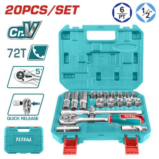 [THT121201] TOTAL - THT121201 - Coffret à douilles 1/2" 20 pcs