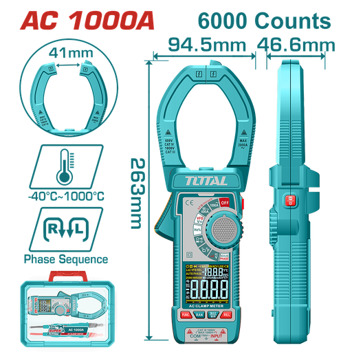 [TMT7610001] TOTAL - TMT7610001 - Pince Multimètres - AC 1000A