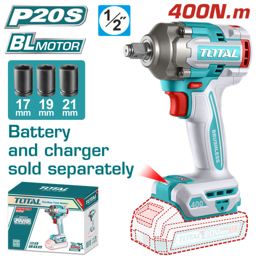 [TIWLI20401] TOTAL - TIWLI20401 - Clé à choc 1/2" - 20V 400Nm